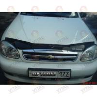 Дефлектор капота (мухобойка) Chevrolet Lanos 2005- (Шевролет Ланос) Вип Тюнинг